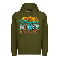 Army Green difference maker teacher life Premium Hoodie - BundleAndBundleShop