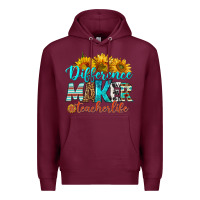 Burgundy difference maker teacher life Premium Hoodie - BundleAndBundleShop
