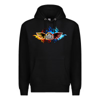 Black se bikes bmx bicycle on fire sport blue red Premium Hoodie - lanVoArt
