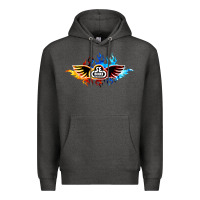 Charcoal Heather se bikes bmx bicycle on fire sport blue red Premium Hoodie - lanVoArt
