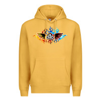 Mustard se bikes bmx bicycle on fire sport blue red Premium Hoodie - lanVoArt