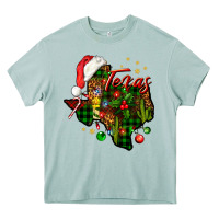 Christmas Western Texas Map Heavy Core Tee | Teevron