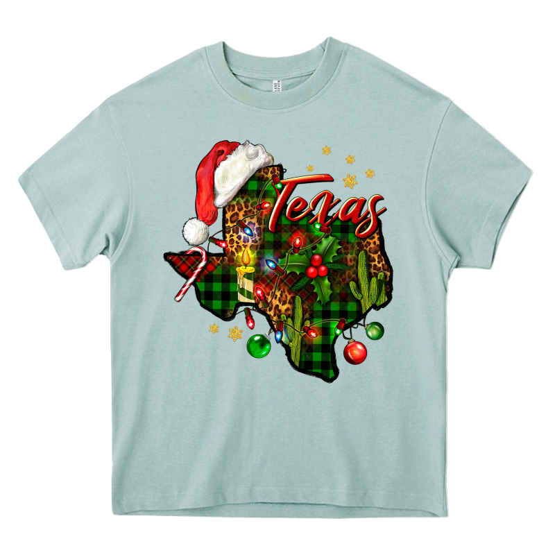 Christmas Western Texas Map Heavy Core Tee by BundleAndBundleShop | Teevron