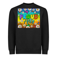 Black LGBTQ+ Proud Ally With Daisy Tumbler Heavyweight Sweatshirt - BundleAndBundleShop