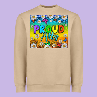 Lgbtq+ Proud Ally With Daisy Tumbler Heavyweight Sweatshirt Designed By Bundleandbundleshop