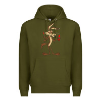 Army Green danger coyote's hole Premium Hoodie - lanVoArt
