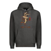 Charcoal Heather danger coyote's hole Premium Hoodie - lanVoArt