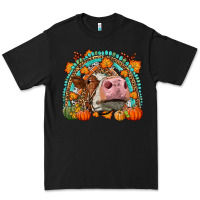 Black Fall Cow Rainbow Premium Tee - LillyAllenDesigns