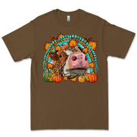 Cacao Fall Cow Rainbow Premium Tee - LillyAllenDesigns