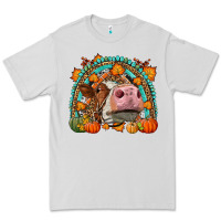 Dove Grey Fall Cow Rainbow Premium Tee - LillyAllenDesigns