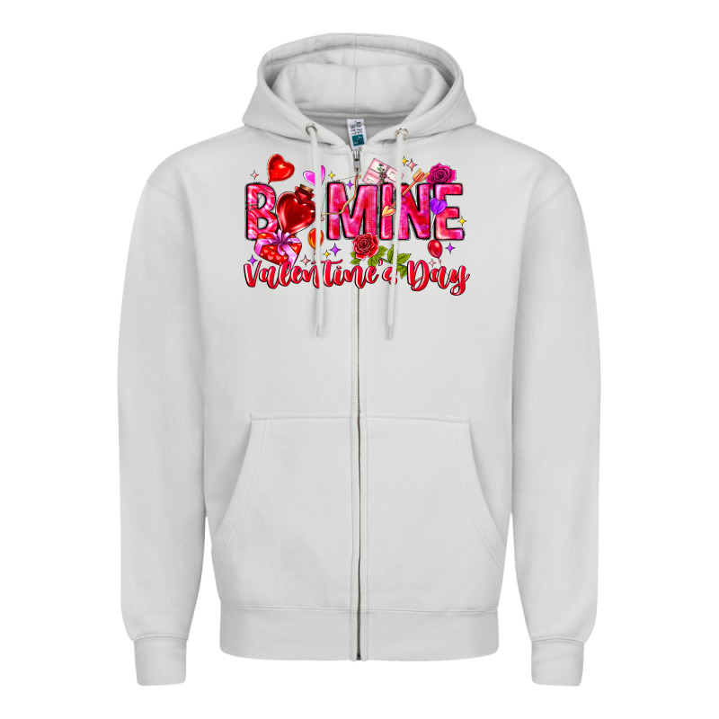 Be Mine Valentines Day Zipper Hoodie by CowhideDigitalArt | Teevron