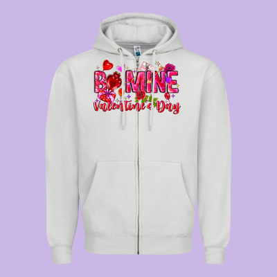 Be Mine Valentines Day Zipper Hoodie Designed By Cowhidedigitalart