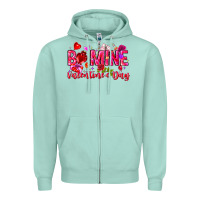 Seafoam Be Mine Valentines Day Zipper Hoodie - CowhideDigitalArt