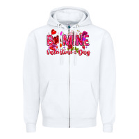 White Be Mine Valentines Day Zipper Hoodie - CowhideDigitalArt
