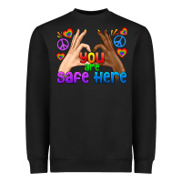 Black LGBTQ+ You Are Safe Here Heavyweight Sweatshirt - BundleAndBundleShop