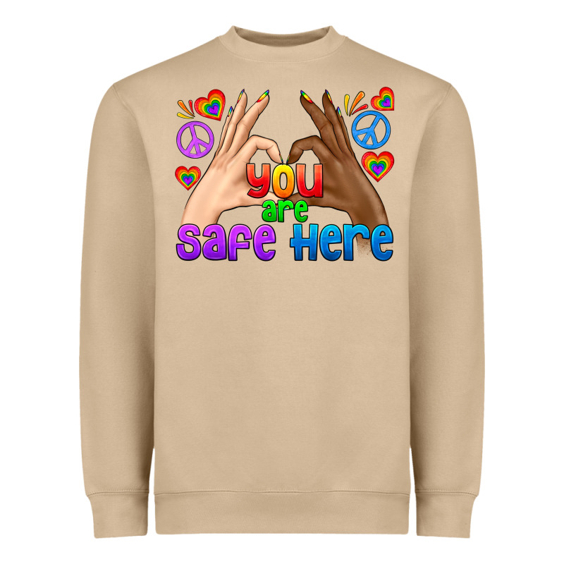 Lgbtq+ You Are Safe Here Heavyweight Sweatshirt by BundleAndBundleShop | Teevron
