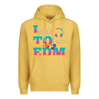 Antique Gold i listen to edm rainbow letters dj music gift Premium Hoodie - lanVoArt