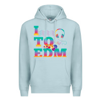 Blue Mist i listen to edm rainbow letters dj music gift Premium Hoodie - lanVoArt