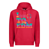 Cardinal i listen to edm rainbow letters dj music gift Premium Hoodie - lanVoArt