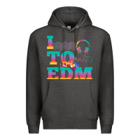 Charcoal Heather i listen to edm rainbow letters dj music gift Premium Hoodie - lanVoArt