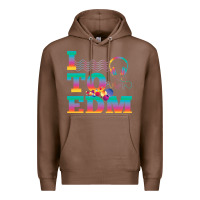 Chestnut i listen to edm rainbow letters dj music gift Premium Hoodie - lanVoArt