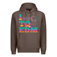 Coffee i listen to edm rainbow letters dj music gift Premium Hoodie - lanVoArt