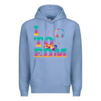 Colony Blue i listen to edm rainbow letters dj music gift Premium Hoodie - lanVoArt
