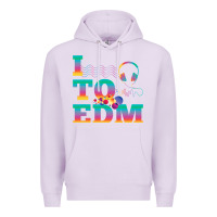 Lilac i listen to edm rainbow letters dj music gift Premium Hoodie - lanVoArt