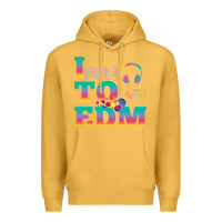 Mustard i listen to edm rainbow letters dj music gift Premium Hoodie - lanVoArt