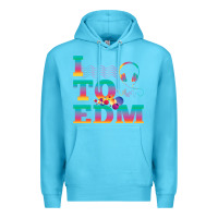 Ocean Blue i listen to edm rainbow letters dj music gift Premium Hoodie - lanVoArt