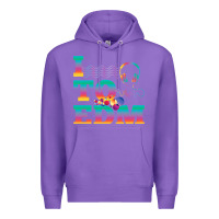 Purple i listen to edm rainbow letters dj music gift Premium Hoodie - lanVoArt