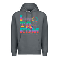 Rock i listen to edm rainbow letters dj music gift Premium Hoodie - lanVoArt