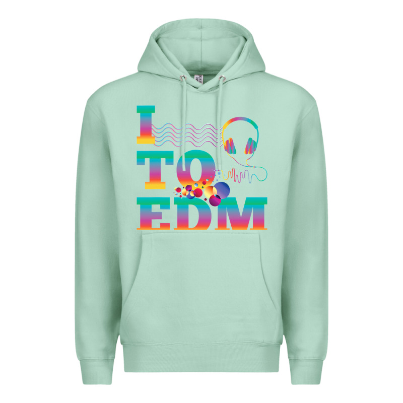 I Listen To Edm Rainbow Letters Dj Music Gift Premium Hoodie by lanVoArt | Teevron