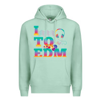 Seafoam i listen to edm rainbow letters dj music gift Premium Hoodie - lanVoArt