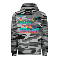 Slate Camo i listen to edm rainbow letters dj music gift Premium Hoodie - lanVoArt