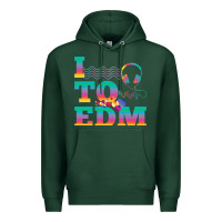 Sports Green i listen to edm rainbow letters dj music gift Premium Hoodie - lanVoArt