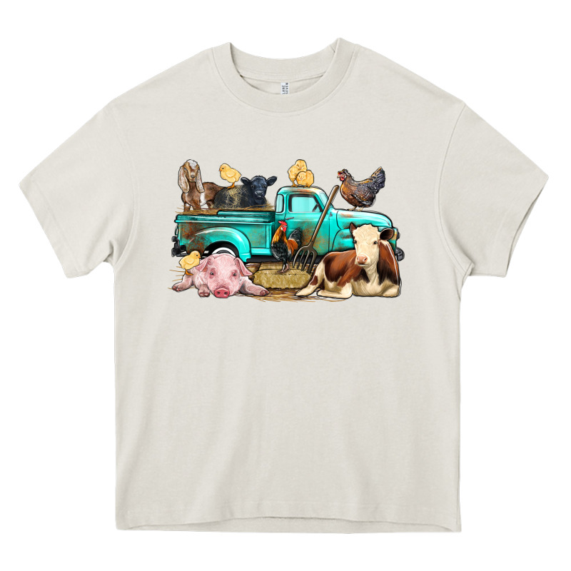 Farm Animals Truck Heavy Core Tee by BundleAndBundleShop | Teevron
