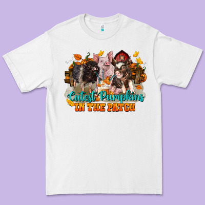 Fall Cutest Pumpkin In The Patch Pig Premium Tee Designed By Lillyallendesigns