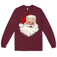 Burgundy santa claus Long Sleeve Tee - CowGirlArtShop