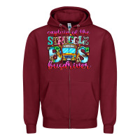 Burgundy captain of the struggle bus bus Zipper Hoodie - CowhideDigitalArt