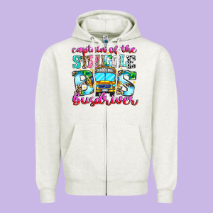 Captain Of The Struggle Bus Bus Zipper Hoodie Designed By Cowhidedigitalart