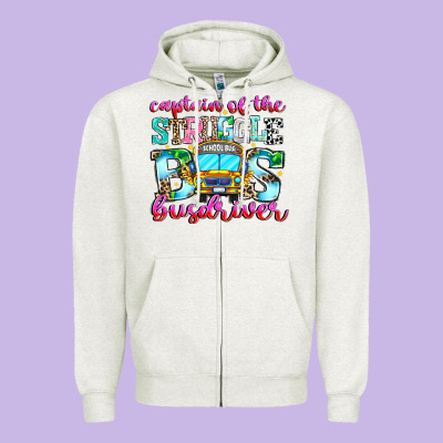 Captain Of The Struggle Bus Bus Zipper Hoodie Designed By Cowhidedigitalart