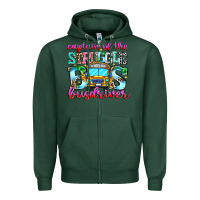 Sports Green captain of the struggle bus bus Zipper Hoodie - CowhideDigitalArt