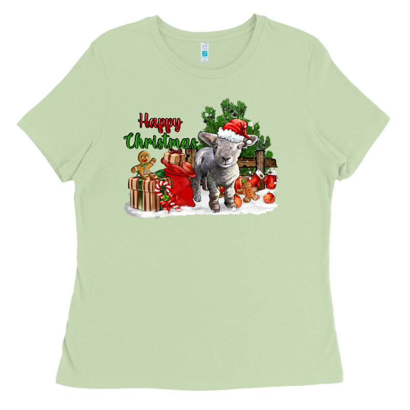 Happy Christmas Southdown Baby Sheep Ladies Tee by LillyAllenDesigns | Teevron