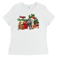 White happy christmas southdown baby sheep Ladies Tee - LillyAllenDesigns