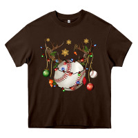 Chocolate Brown Baseball Horn Christmas Heavy Core Tee - BundleAndBundleShop