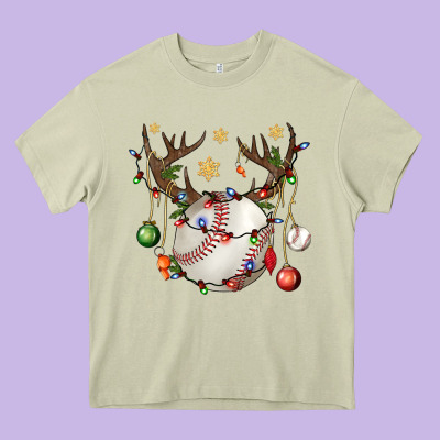 Baseball Horn Christmas Heavy Core Tee Designed By Bundleandbundleshop