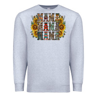 Heather Grey mama sunflower western Premium Sweatshirt - RacoonDesign