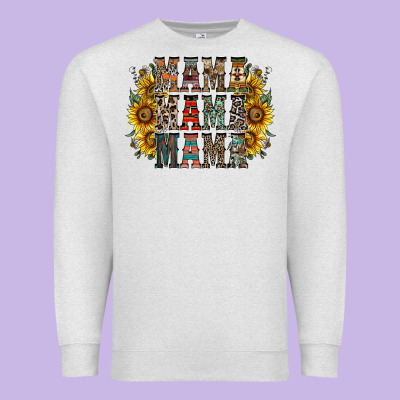 Mama Sunflower Western Premium Sweatshirt Designed By Racoondesign