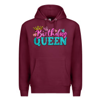 Burgundy birthday queen Premium Hoodie - BundleAndBundleShop